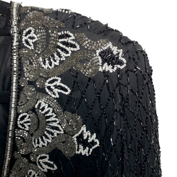 VINTAGE BARUNI Jazz Club Art Deco Sequin and Beaded Longline Evening Tun… - Picture 6 of 8